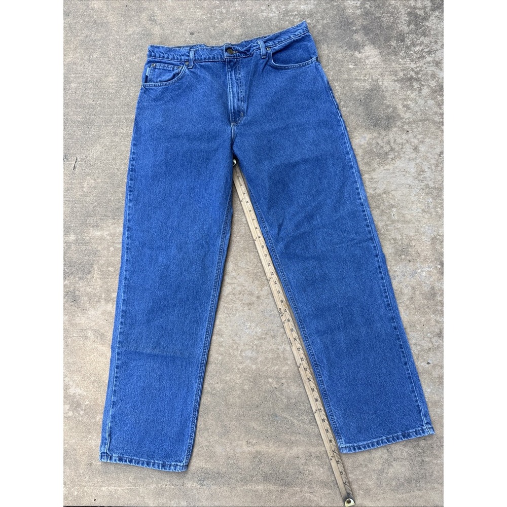 Carhartt Men's Relaxed Straight Medium Wash Jeans 38x34 Made In USA